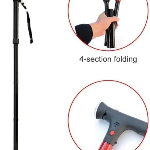 Folding Cane LED‎ Walking Cane for Seniors Light Safety Walking Faith Sticks - Picture 4 of 7